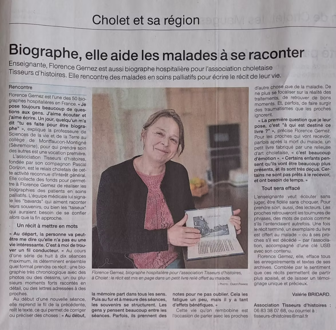 Article de presse régional sur Tisseurs d'histoires